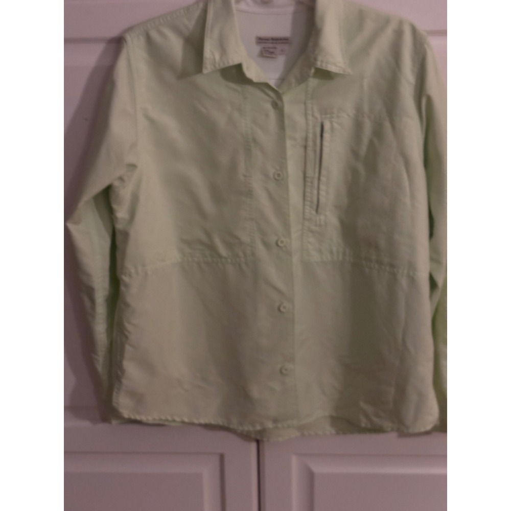 Royal Robbins Womens Pale Green Ripstop Hiking Travel Shirt Long Sleeve Large